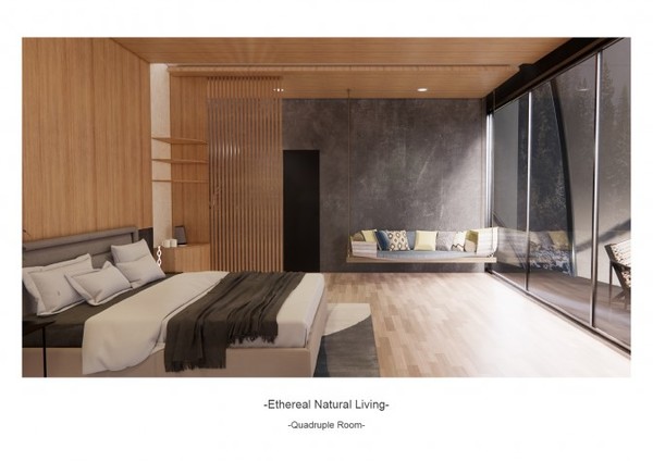 楊竣惟、翁葉儒。室內設計優勝獎作品「Ethereal Natural Living 自然飄逸的生活