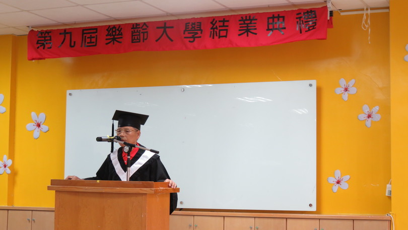 第九班最年長學員鄭勝雄代表致詞