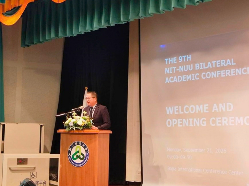 國立聯合大學校長侯帝光於開幕式致詞。圖片